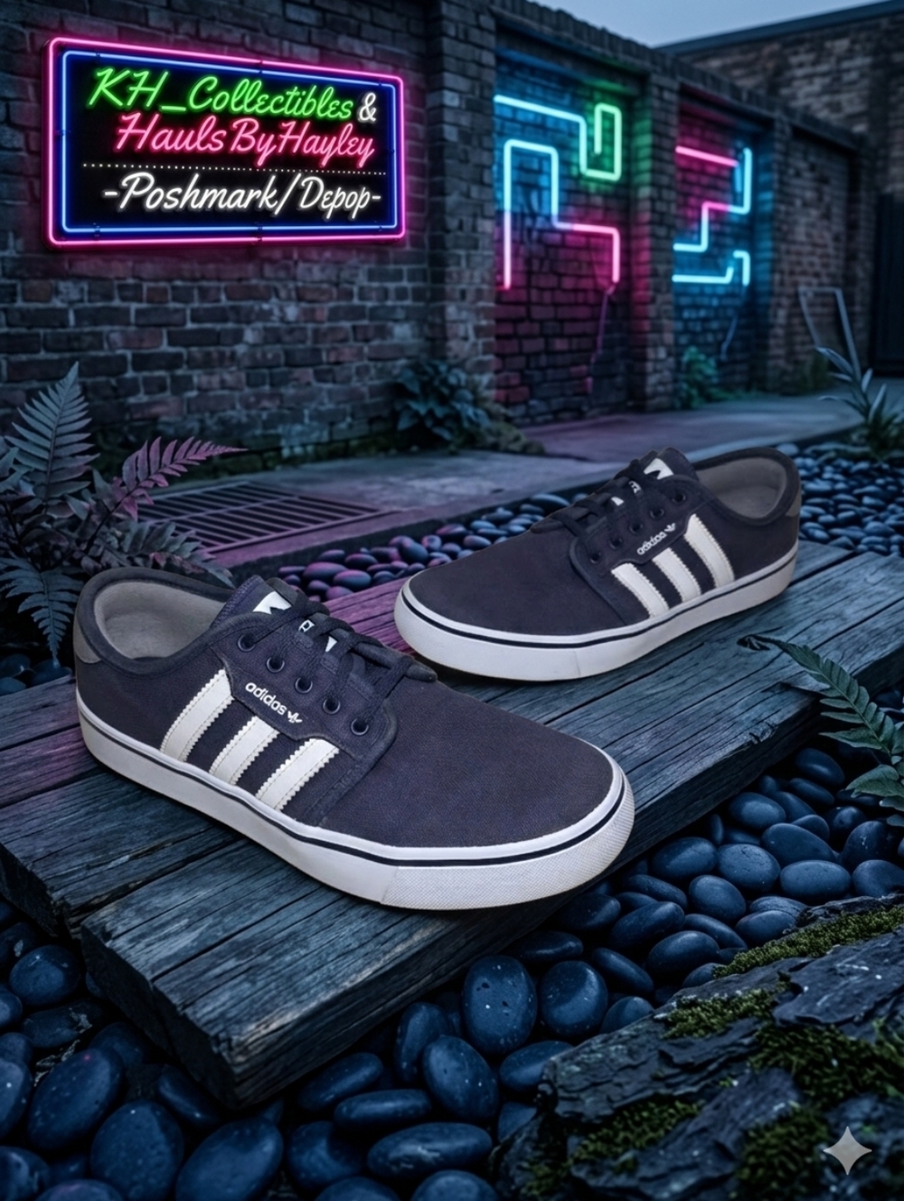 Adidas Originals Seeley Navy White Canvas Skate Shoes Mens 5.5 Womens 7 G67115